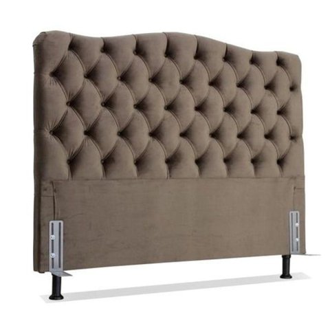 Cabeceira de Cama Box Casal 140 Cm Dunas Veludo Marrom