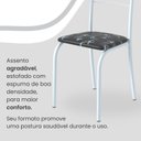 Ver imagem 6 de Conjunto Sala de Jantar Mesa Retangular 120x75cm Tampo Granito Ocre 4 Cadeiras Rio Branco/Preto Floral