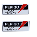 Ver imagem 1 de Kit 2 Placa de Sinalização Perigo Alta Tensão 20 X 30cm