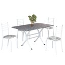 Ver imagem 2 de Conjunto Sala de Jantar Mesa Retangular 120x75cm Tampo Granito Ocre 4 Cadeiras Rio Branco/Paraopeba