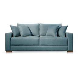 Sofá 2 e 3 Lugares Almofada Solta Linho Azul Helô 1,80m - 2