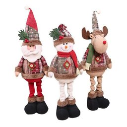 Kit Trio Bonecos de Natal Boneco de Neve Papai Noel Rena 50cm - 7