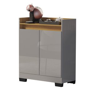 Aparador Buffet Real Cantinho do Café com 2 Portas - Cinza com Mel