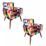 Kit 2 Poltronas Decorativas Nina Sala Triangulo Colorido - 1