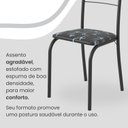 Ver imagem 6 de Conjunto Sala de Jantar Mesa Retangular 120x75cm Tampo Ardósia Indiana 4 Cadeiras Rio Preto/Floral/Fosco