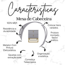 Ver imagem 3 de Mesa de Cabeceira Industrial Mdf com Pés Metalon Dourado Plancasa:azul Sereno