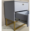 Ver imagem 6 de Mesa de Cabeceira Industrial Mdf com Pés Metalon Dourado Plancasa:azul Sereno