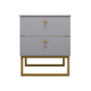 Ver imagem 1 de Mesa de Cabeceira Industrial Mdf com Pés Metalon Dourado Plancasa:azul Sereno