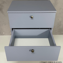 Ver imagem 7 de Mesa de Cabeceira Industrial Mdf com Pés Metalon Dourado Plancasa:azul Sereno