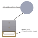 Ver imagem 2 de Mesa de Cabeceira Industrial Mdf com Pés Metalon Dourado Plancasa:azul Sereno