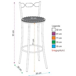 Banqueta Alta Cromada Bc51/a A101 Treparoni - 2