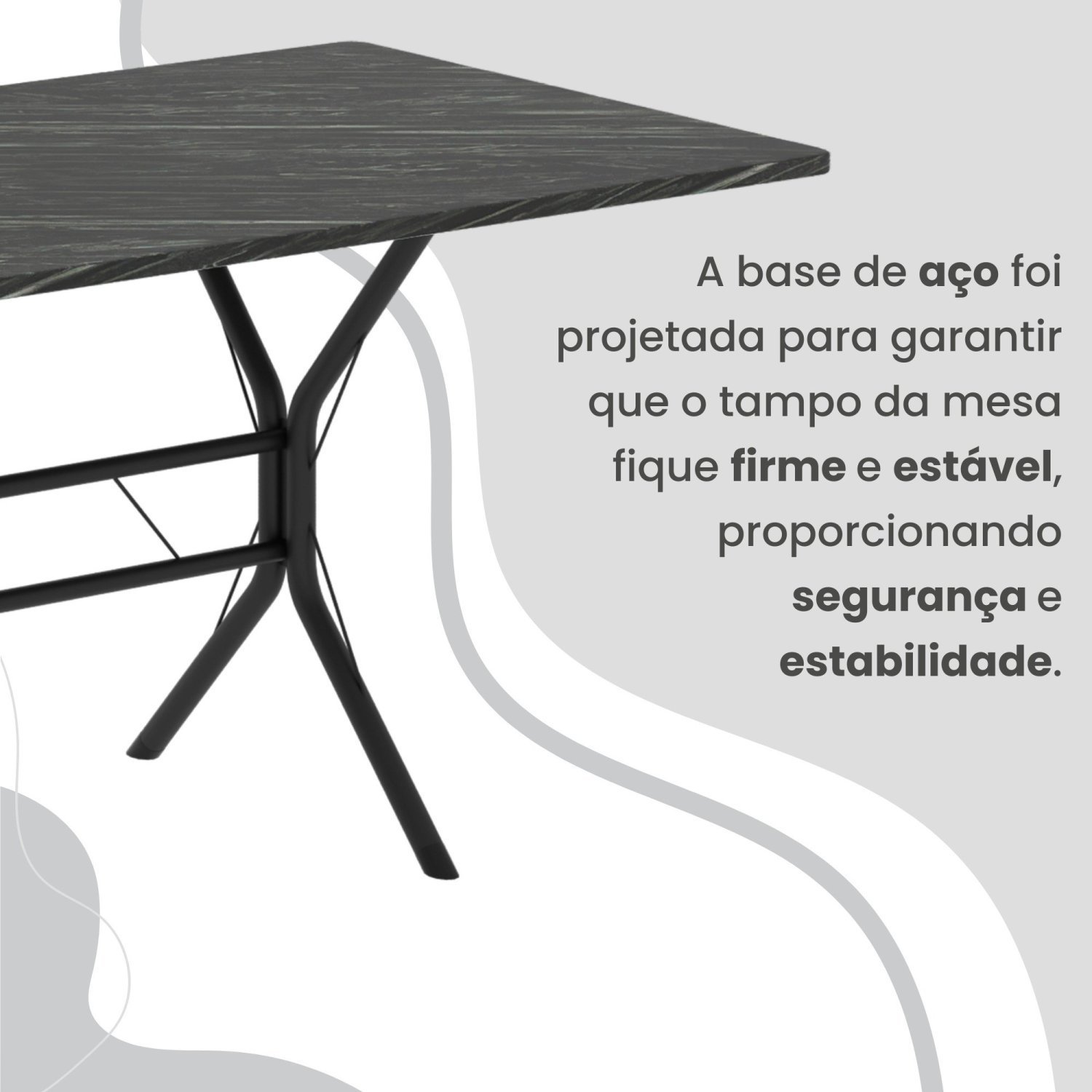 Conjunto Sala de Jantar Mesa Retangular 120x75cm Tampo Ardósia Indiana 4 Cadeiras Rio - 9