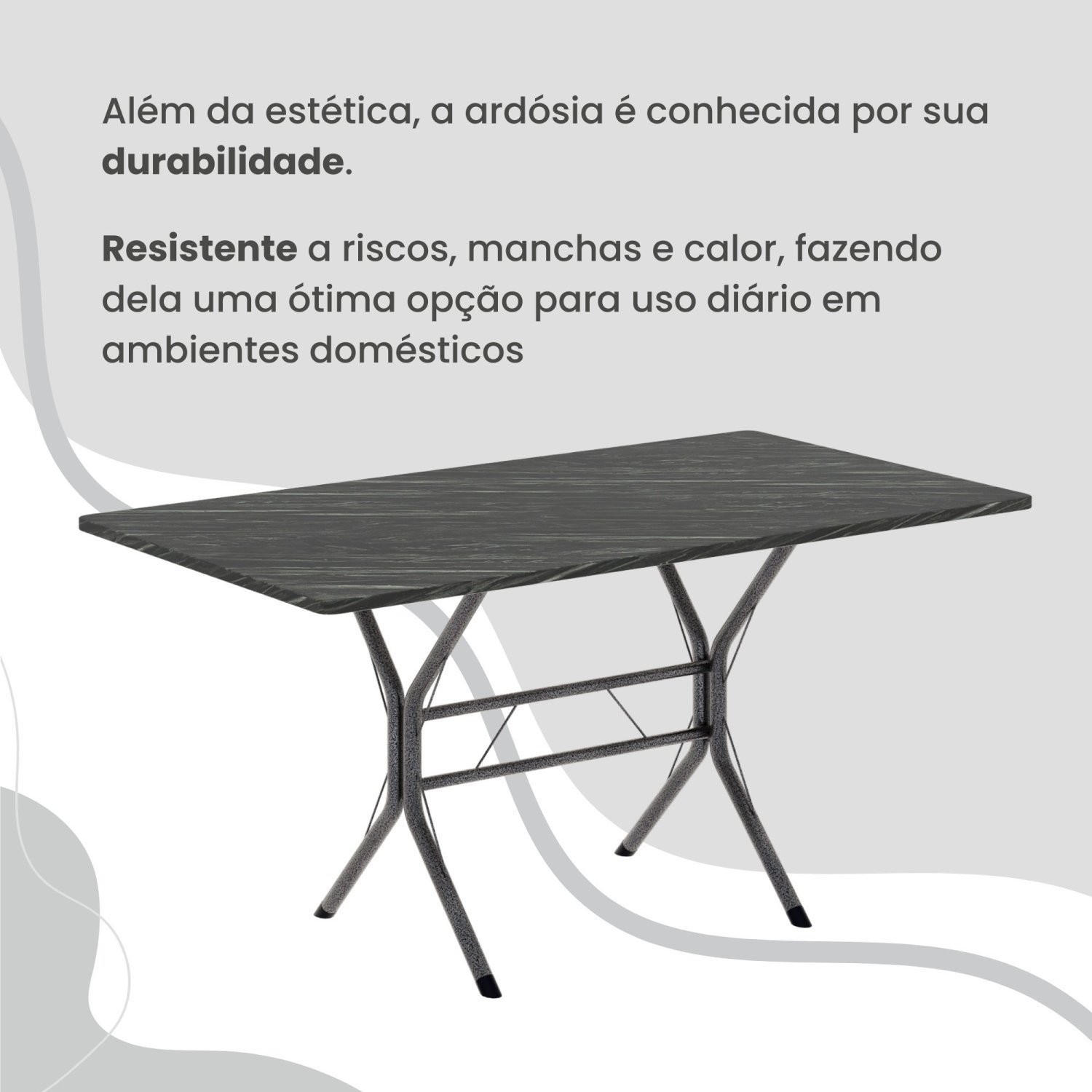 Conjunto Sala de Jantar Mesa Retangular 120x75cm Tampo Ardósia Indiana 4 Cadeiras Rio - 8