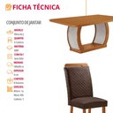 Ver imagem 7 de Mesa de Jantar Milena 180 cm Tampo MDF Laminado Canto Copo com 6 Cadeiras Aline