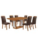 Ver imagem 2 de Mesa de Jantar Milena 180 cm Tampo MDF Laminado Canto Copo com 6 Cadeiras Aline