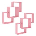 Ver imagem 1 de Kit 2 Nichos Prateleiras Decorativas Quadrado 79 Cm Sala Quarto Escritório Mdp Rosa - Clicklar