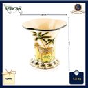 Ver imagem 3 de Vaso Decorativo Cerâmica Craquelada Zebra Coqueiros Borda Ondulada 23cm Columbus Gold
