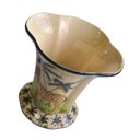 Ver imagem 5 de Vaso Decorativo Cerâmica Craquelada Zebra Coqueiros Borda Ondulada 23cm Columbus Gold