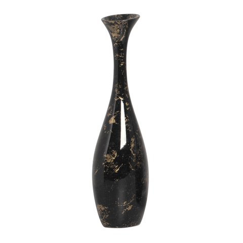 Vaso de Cerâmica Decorativo de Mesa Vanguard G Preto e Dourado Ébano