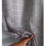 cortina sala quarto voal xadrez com forro cinza 3,00x2,20 - 3