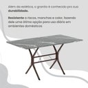 Ver mais imagens de Conjunto Sala de Jantar Mesa Retangular 120x75cm Tampo Granito Topázio 4 Cadeiras Rio Marrom/Creme