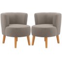 Ver imagem 1 de Jogo 2 Poltronas Estofada para Recepção Clinica Moderna Tecido Boucle Macia Pés de Madeira