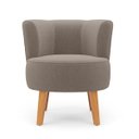 Ver imagem 3 de Jogo 2 Poltronas Estofada para Recepção Clinica Moderna Tecido Boucle Macia Pés de Madeira