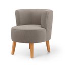 Ver imagem 2 de Jogo 2 Poltronas Estofada para Recepção Clinica Moderna Tecido Boucle Macia Pés de Madeira