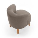 Ver imagem 5 de Jogo 2 Poltronas Estofada para Recepção Clinica Moderna Tecido Boucle Macia Pés de Madeira