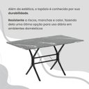 Ver mais imagens de Conjunto Sala de Jantar Mesa Retangular 120x75cm Tampo Granito Topázio 4 Cadeiras Rio Preto/C. Marrom/Fosco
