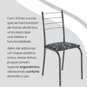 Ver imagem 7 de Conjunto Sala de Jantar Mesa Retangular 120x75cm Tampo Granito Topázio 4 Cadeiras Rio Prata/Preto Floral/Mart