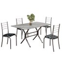 Ver imagem 2 de Conjunto Sala de Jantar Mesa Retangular 120x75cm Tampo Granito Topázio 4 Cadeiras Rio Prata/Preto Floral/Mart