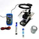 Ver imagem 1 de Kit Lupa Led com garra multimetro estanho pasta sugador
