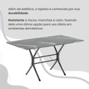 Ver mais imagens de Conjunto Sala de Jantar Mesa Retangular 120x75cm Tampo Granito Topázio 4 Cadeiras Rio Prata/Creme/Mart