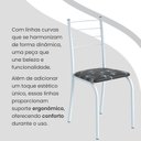 Ver imagem 7 de Conjunto Sala de Jantar Mesa Retangular 120x75cm Tampo Granito Topázio 4 Cadeiras Rio Branco/Preto Floral