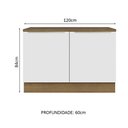 Ver imagem 3 de Balcão de Pia 120 cm 2 Portas Rustic/Branco Veludo Lux Madesa
