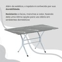 Ver mais imagens de Conjunto Sala de Jantar Mesa Retangular 120x75cm Tampo Granito Topázio 4 Cadeiras Rio Branco/C. Marrom