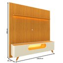 Ver imagem 3 de Rack com Painel para TV até 85 Polegadas Sole 2 Portas Ripado 100% MDF com LED Naturale/Off White - 