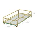 Ver imagem 3 de Bandeja Decorativa Multiuso Com Alças Inox Fence Hara:Dourado