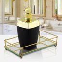 Ver imagem 4 de Bandeja Decorativa Multiuso Com Alças Inox Fence Hara:Dourado