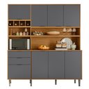 Ver imagem 1 de Cozinha Compacta Viena 8 Portas e 2 Gavetas Tauari/cinza - Lukaliam Móveis