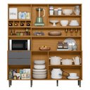 Ver imagem 4 de Cozinha Compacta Viena 8 Portas e 2 Gavetas Tauari/cinza - Lukaliam Móveis