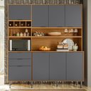 Ver imagem 2 de Cozinha Compacta Viena 8 Portas e 2 Gavetas Tauari/cinza - Lukaliam Móveis