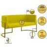 Sofá 2 Lugares com Base de Metal Gold para Recepção Balaqui Amarelo - 5