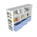 Ver imagem 4 de Organizador Brinquedo Baús azul  E Porta Livros Nicolau 100% Mdf