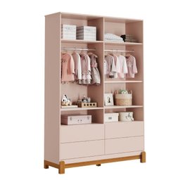 Guarda-roupa Lotus 4 Portas 4 Gavetas Rosa Reller - 2