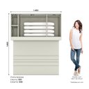 Ver imagem 3 de Ponte Guarda-Roupa Casal 3 Portas 1450mm Seletto Cinza/Areia HP
