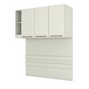 Ver imagem 2 de Ponte Guarda-Roupa Casal 3 Portas 1450mm Seletto Cinza/Areia HP