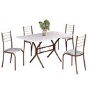 Ver imagem 2 de Conjunto Sala de Jantar Mesa Retangular 120x75cm Tampo Madeira MDP White 4 Cadeiras Rio Marrom/Paraopeba