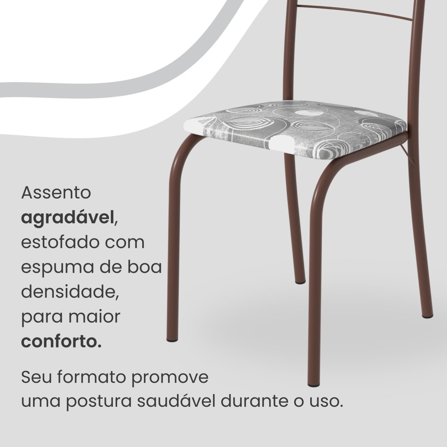 Conjunto Sala de Jantar Mesa Retangular 120x75cm Tampo Madeira Mdp White 4 Cadeiras Rio - 6